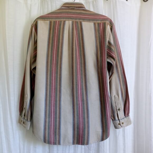 Vintage Tommy Hilfiger Crest Pocket Button Down Shirt SZ L Striped Cotton Collar - Picture 2 of 10